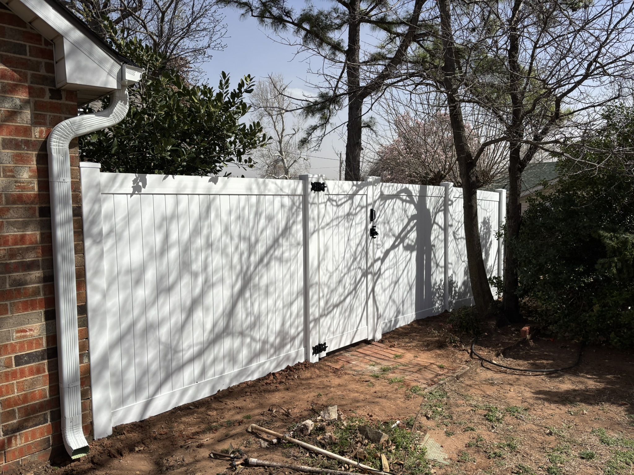 Vinyl fence installed by Midland Vinyl Products in Cleveland County, enhancing property safety near me